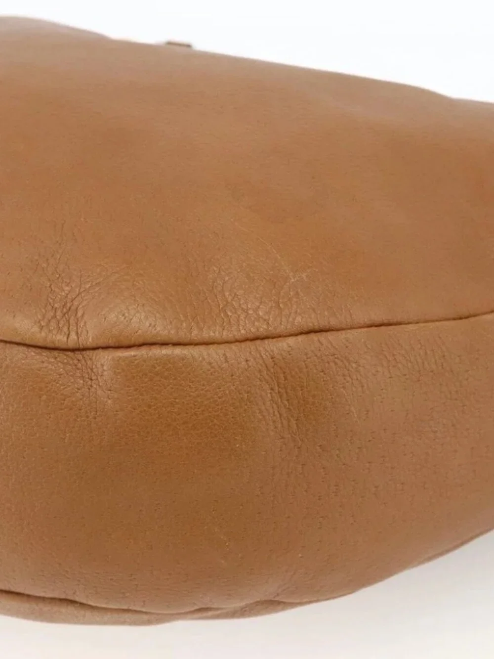 Salvatore Ferragamo Gancini Shoulder Bag Leather Brown Gold Auth gh1932